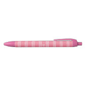 Roze stripes aangepaste monogram pennen (Bovenkant)