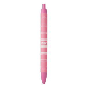 Roze stripes aangepaste monogram pennen