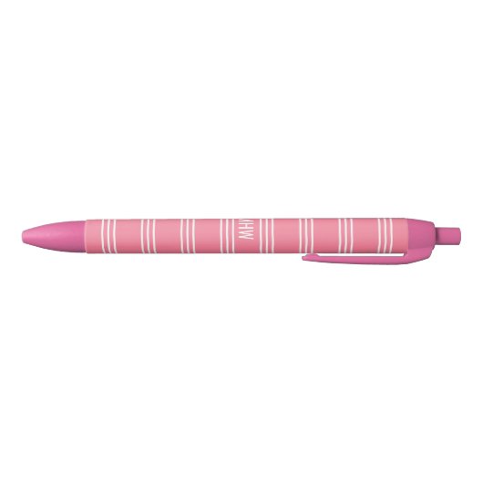 Roze stripes aangepaste monogram pennen (Bodem)