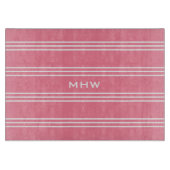 Roze stripes aangepaste monogram snijplaten snijplank (Voorkant)