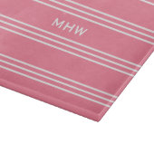 Roze stripes aangepaste monogram snijplaten snijplank (Hoek)