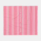 Roze stripes aangepaste tekstdekens fleece deken (Voorkant (Horizontaal))
