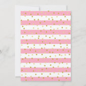 Roze stripes Black Hair Girl First Heilige Communi Kaart (Achterkant)