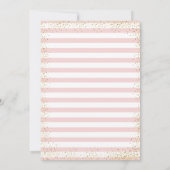 Roze Stripes Confetti Eerste Heilige Communie Kaart (Achterkant)
