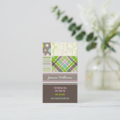 Roze Stripes controleert Stippen plakken combinati Visitekaartje (Staand voorkant)