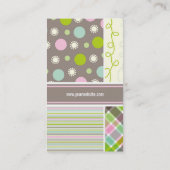 Roze Stripes controleert Stippen plakken combinati Visitekaartje (Achterkant)