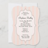 Roze Stripes corset Lingerie Shower-uitnodiging Kaart (Voorkant)