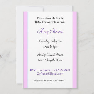 Roze stripes Custom Baby Shower Invitations Kaart