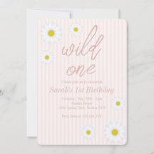 Roze stripes, Daisy 1st Birthday Party Wild One