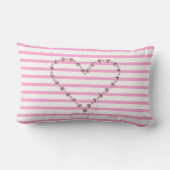 Roze Stripes Diamond Monogram | Baby Lumbar Pillow Kussen (Achterkant)