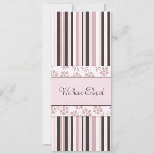 Roze stripes Elopement Announcement Kaarten (Voorkant)