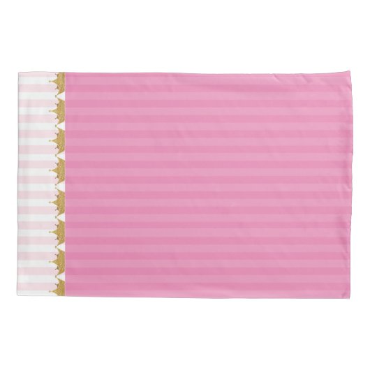 Roze stripes en goudkanonnen Hoesje Kussensloop (Achterkant)