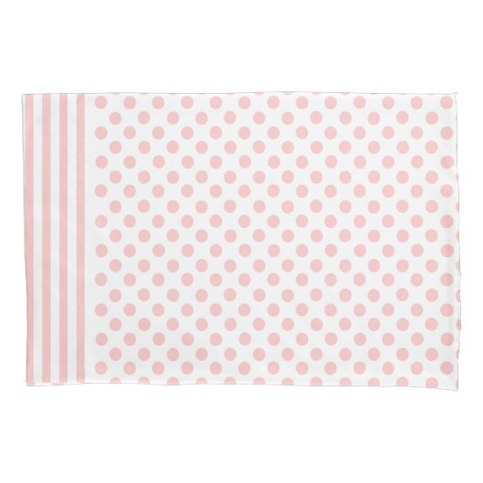 Roze stripes en Polka Dots Pillow Hoesje Kussensloop (Voorkant)