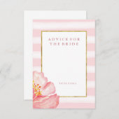 Roze stripes en pony Advice for the Bride Advieskaart (Voorkant / Achterkant)