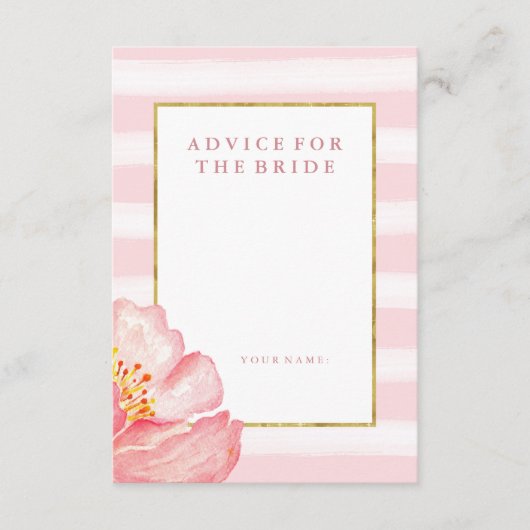 Roze stripes en pony Advice for the Bride Advieskaart (Voorkant)