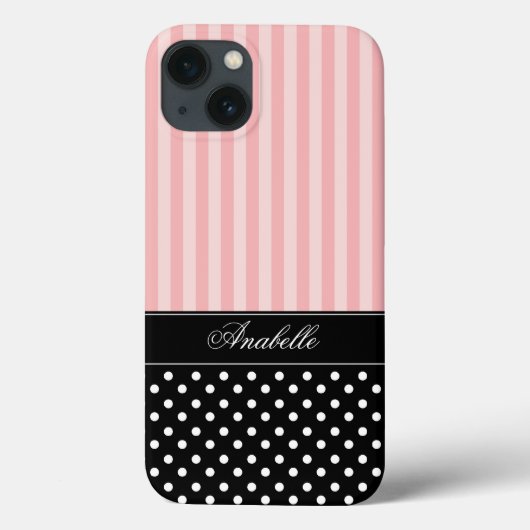 Roze stripes en pooldots Case-Mate iPhone case (Achterkant)