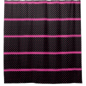 Roze stripes en pooldots douchegordijn (Voorkant)