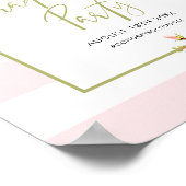 Roze stripes Floral Afstuderen Welkomstteken Poster (Hoek)