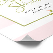 Roze stripes Floral Vrijgezellenfeest Welkomstteke Poster (Hoek)