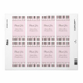 Roze stripes Floral Wedding Labels (Full Sheet)