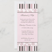 Roze Stripes Foto Wedding Vow Renewal Uitnodiging (Achterkant)
