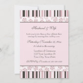 Roze Stripes Foto Wedding Vow Renewal Uitnodiging (Achterkant)
