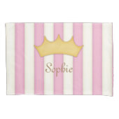 Roze Stripes - Gepersonaliseerde stekelbessen Meis Kussensloop (Voorkant)