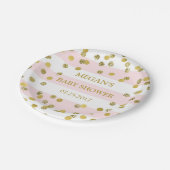 Roze stripes Gold Confetti Baby shower Bord (Gekanteld)