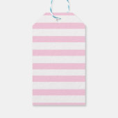 Roze Stripes Gold Lijst Flower Wedding Cadeaulabel (Achterkant)