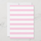 Roze Stripes Gold Lijst Flower Wedding Directions Kaart (Achterkant)