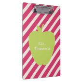 Roze stripes Green Apple Teacher Klembord (Rechts)