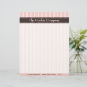 Roze stripes Letterhead Persoonlijk Briefhoofd (Staand voorkant)