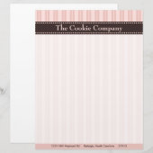 Roze stripes Letterhead Persoonlijk Briefhoofd (Voorkant / Achterkant)