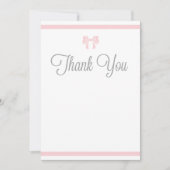 Roze stripes met Bow Hartelijk dank Bedankkaart (Voorkant)