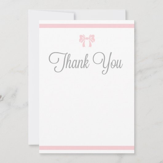 Roze stripes met Bow Hartelijk dank Bedankkaart (Voorkant)