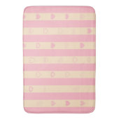 Roze Stripes Modern Heart Patroon Badmat (Voorkant Verticaal)