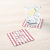 Roze stripes Monogram gepersoleerd Onderzetter pap (Insitu)