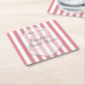 Roze stripes Monogram gepersoleerd Onderzetter pap (Schuin)