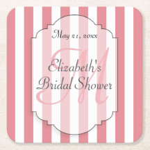 Roze stripes Monogram gepersoleerd Onderzetter pap