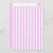 Roze stripes op witte aangepaste uitnodigingen (Voorkant / Achterkant)