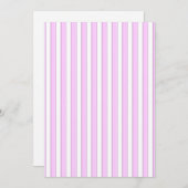 Roze stripes op witte aangepaste uitnodigingen (Voorkant / Achterkant)