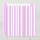 Roze stripes op witte aangepaste uitnodigingen (Voorkant / Achterkant)