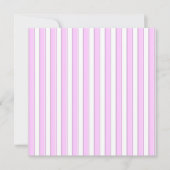 Roze stripes op witte aangepaste uitnodigingen (Voorkant)