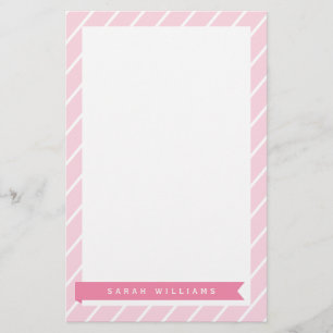 Roze stripes Patroonbakkerij Briefpapier