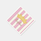Roze Stripes Persoonlijke benaming Princess Crown Servet (Hoek)