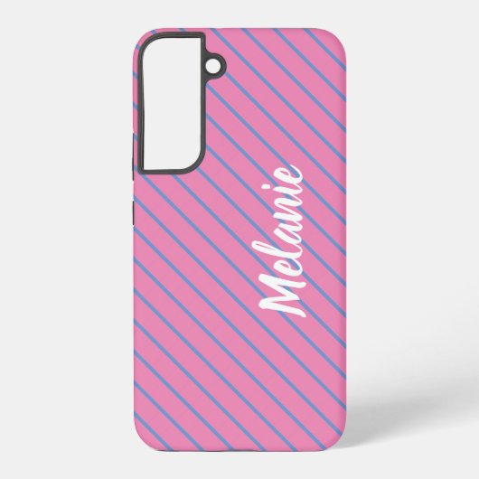 Roze Stripes Samsung Galaxy S22-cel telefoontas Samsung Galaxy Hoesje (Achterkant)