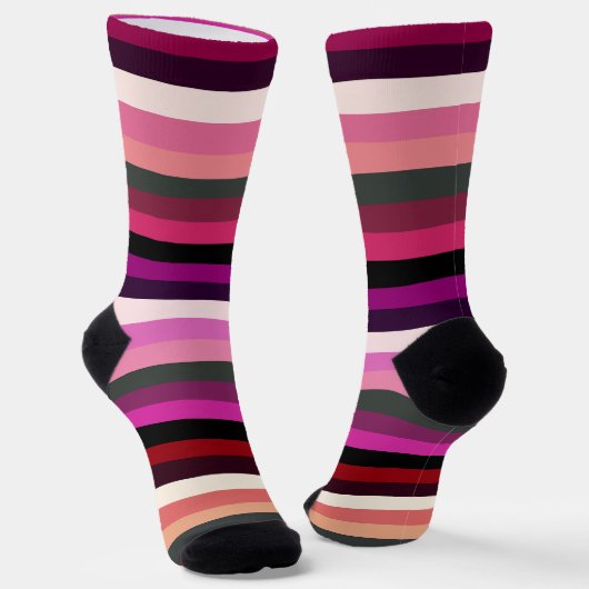 Roze stripes Sokken (Gebogen)
