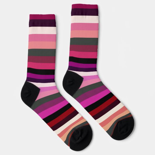 Roze stripes Sokken (Rechts)