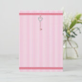 Roze Stripes-uitnodiging Kaart (Staand voorkant)