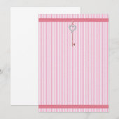 Roze Stripes-uitnodiging Kaart (Voorkant / Achterkant)